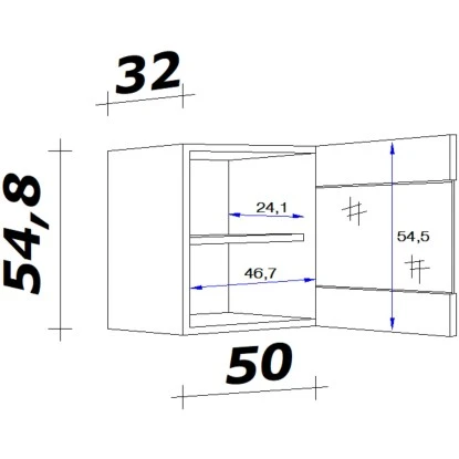 Flex-Well Exclusiv Glas-Oberschrank Capri 50 Cm Schwarz Matt-Endgrain Oak – Bild 4