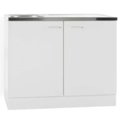 Optifit Spülenunterschrank Klassik 50 Weiß Mit Spülenauflage 100 Cm