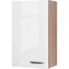 Flex-Well Exclusiv Oberschrank Valero 50 Cm X 89 Cm Hochglanz Weiß-Sonoma Eiche