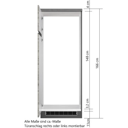 Held Möbel Umbauschrank Für Kühl/Gefrierkombi Turin 60 Cm Wotaneiche/Graphit – Bild 5