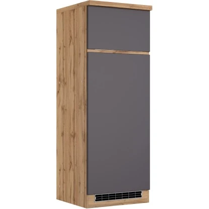 Held Möbel Umbauschrank Für Kühl/Gefrierkombi Turin 60 Cm Graphit/Wotaneiche