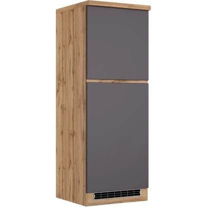 Held Möbel Kühlschrankumbauschrank Turin 60 Cm Graphit/Wotaneiche