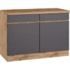 Held Möbel Küchenunterschrank Turin 120 Cm Graphit/Wotaneiche