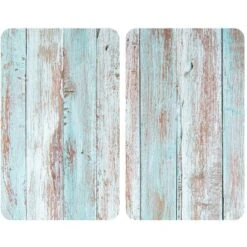 Allstar Glasabdeckplatten Blue Wood Für Glaskeramik-Kochfelder 2er-Set
