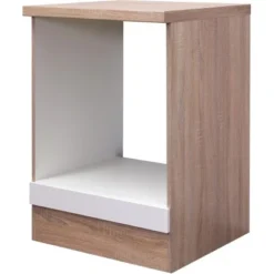 Flex-Well Exclusiv Herd-Umbauschrank Valero 60 Cm Hochglanz Weiß-Sonoma Eiche