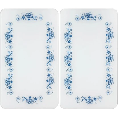 Wenko Herdabdeckplatten Universal Blaue Rankblüten 2er Set Mehrfarbig