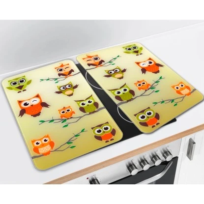 Wenko Herdabdeckplatten Universal Eulenversammlung 2er Set Mehrfarbig – Bild 2