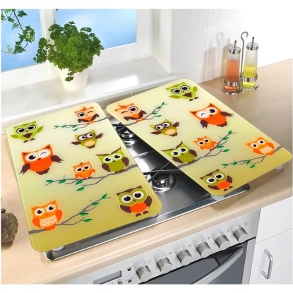 Wenko Herdabdeckplatten Universal Eulenversammlung 2er Set Mehrfarbig – Bild 3