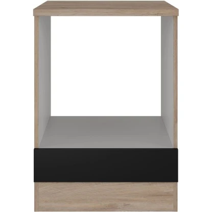 Flex-Well Herdumbauschrank Capri 60 Cm Schwarz Matt-Endgrain Oak – Bild 2