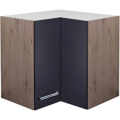 Flex-Well Exclusiv Eck-Hängeschrank Lara 60 X 60 Cm Anthrazit-San Remo Eiche