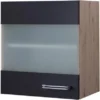 Flex-Well Exclusiv Glas-Hängeschrank Lara 50 Cm Anthrazit-San Remo Eiche