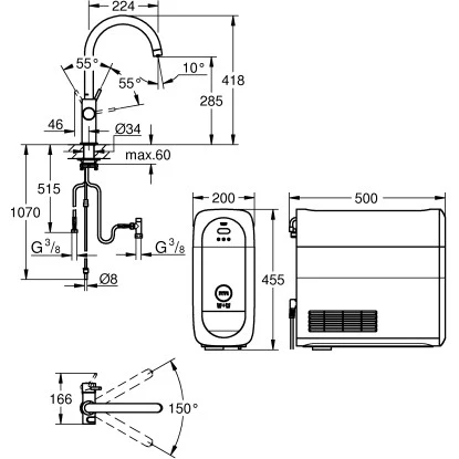 Grohe Spültischbatterie Blue Home Start Chrom Mit Hohem Auslauf – Bild 4