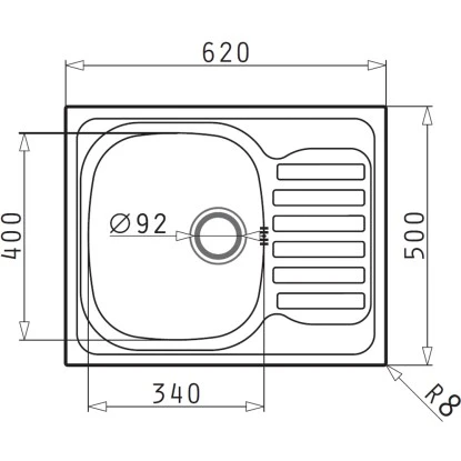 Pyramis Einbauspüle Derby 62 Cm X 50 Cm Edelstahl – Bild 2