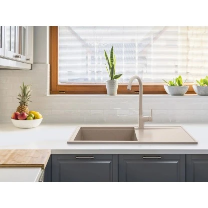 Miló Einbauspüle Granitverbundstoff Palladio 86 Sand – Bild 3