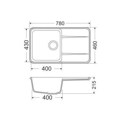 Miló Einbauspüle Granitverbundstoff Piu 78 Schwarz – Bild 2