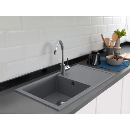 Miló Einbauspüle Granitverbundstoff Blissano 76 Grau – Bild 3