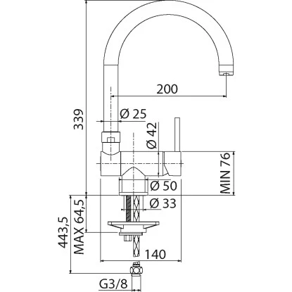 Sanitop-Wingenroth Küchenarmatur Gloria Umklappbar UFM Chrom – Bild 2