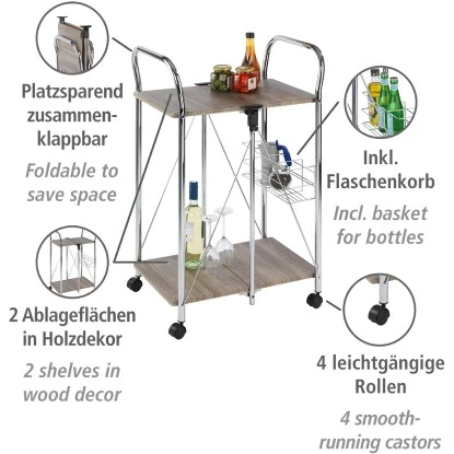 Wenko Servierwagen Liky Holzdekor Zusammenklappbar – Bild 11