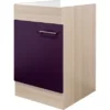 Flex-Well Exclusiv Spülen-Unterschrank Focus 50 Cm Akazie-Aubergine-Akazie