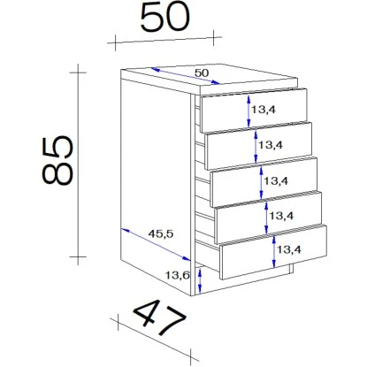 Flex-Well Classic Schubkastenschrank Speed 50 Cm Weiß – Bild 2