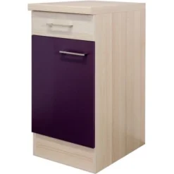 Flex-Well Exclusiv Unterschrank Focus 40 Cm Akazie-Aubergine-Akazie