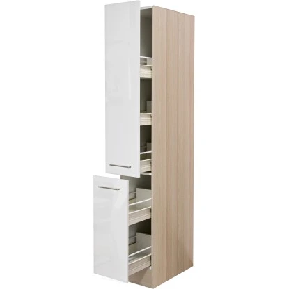 Flex-Well Exclusiv Apotheker-Hochschrank Abaco 30 Cm Perlmutt Glänzend-Akazie