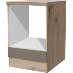 Flex-Well Herdumbauschrank 60 Cm Arizona Quarz Cubanit-San Remo Eiche