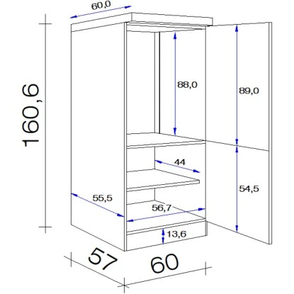 Flex-Well Exclusiv Kühlschrank-Einbauschrank Vintea Mit Kühlschrank EEK: F – Bild 3