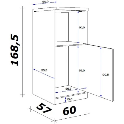 Flex-Well Exclusiv Demi-Geräteumbauschrank Morena 60cm Basaltgrau Matt-San Remo – Bild 2