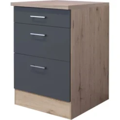 Flex-Well Exclusiv Auszugsunterschrank Morena 60 Cm Basaltgrau Matt - San Remo