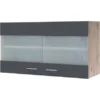 Flex-Well Exclusiv Glas-Oberschrank Morena 100 Cm Basaltgrau Matt-San Remo Eiche