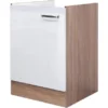 Flex-Well Exclusiv Spülenunterschrank Valero 50 Cm Hochglanz Weiß-Sonoma Eiche