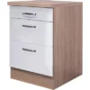 Flex-Well Exclusiv Auszugsunterschrank Valero 60 Cm Hochglanz Weiß - Sonoma Eic