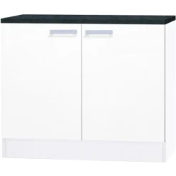 Spülenunterschrank Ohne Arbeitsplatte 100 Cm OPTIkult Oslo214 Feinstruktur Weiß