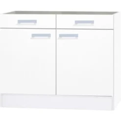 Unterschrank Ohne Arbeitsplatte 100 Cm OPTIkult Oslo214 Feinstruktur Weiß