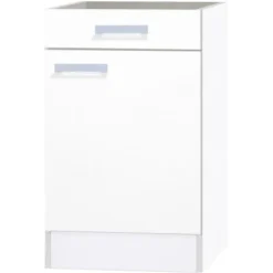 Unterschrank Ohne Arbeitsplatte 50 Cm OPTIkult Oslo214 Feinstruktur Weiß