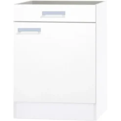 Unterschrank Ohne Arbeitsplatte 60 Cm OPTIkult Oslo214 Feinstruktur Weiß
