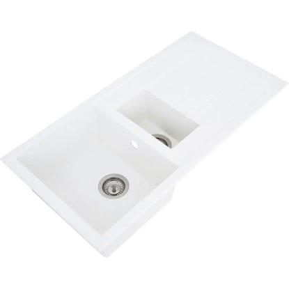 Respekta Einbauspüle Mineralite Houston 100 Cm X 50 Cm Weiß – Bild 2