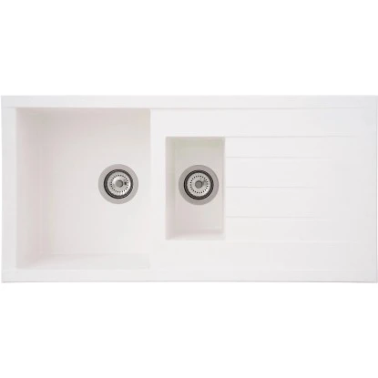 Respekta Einbauspüle Mineralite Houston 100 Cm X 50 Cm Weiß – Bild 3