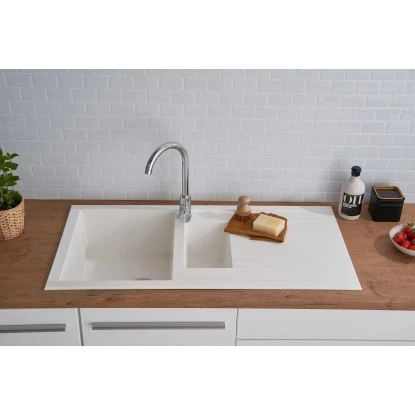 Respekta Einbauspüle Mineralite Houston 100 Cm X 50 Cm Weiß – Bild 11