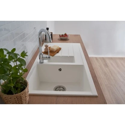 Respekta Einbauspüle Mineralite Houston 100 Cm X 50 Cm Weiß – Bild 12