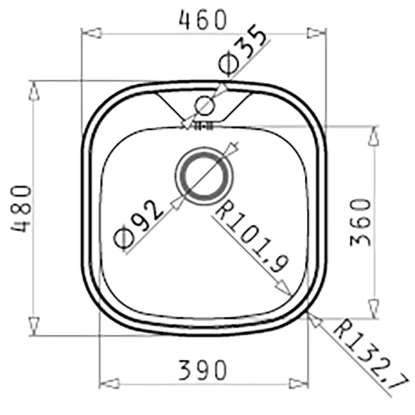 Pyramis Einbaubecken Kania Edelstahl – Bild 2