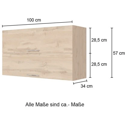 Held Möbel Klapphängeschrank Sorrento BxHxT 100 X 57 X 34 Cm Weiß-Wotaneiche – Bild 4