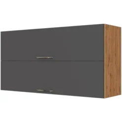 Held Möbel Klapphängeschrank Sorrento B110 X H57 X T34 Cm Anthrazit-Wotaneiche