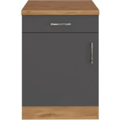 Held Möbel Unterschrank Sorrento 50 X 85 X 60 Cm Tür Schub. + EL-B. Anth.-Wotan.