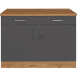 Held Möbel Unterschrank Sorrento 100x85x60 Cm 2 Schub. 1 EL-B. Anthr.-Wotan.