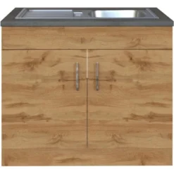 Held Möbel Spülenschrank Sorrento B100 X H85 X T60 Cm 2 Türen Wotaneiche