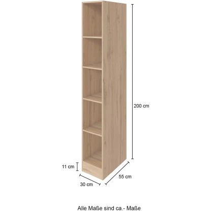 Held Möbel Küchenregal Sorrento BxHxT 30x 200x 60 Cm 4 Einlegeböden Wotaneiche – Bild 3