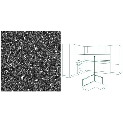 Küchenrückwand 296 Cm X 58,5 Cm Stein Schwarz-Blau Steindekor (ST 12) – Bild 4